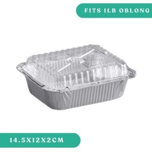 1 Lb Aluminum Oblong Tray Dome Lid