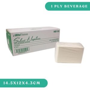 1 Ply White Beverage/Cocktail Napkins