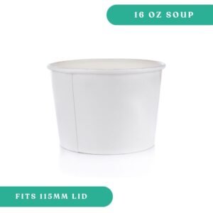 16oz White Paper Soup Cup