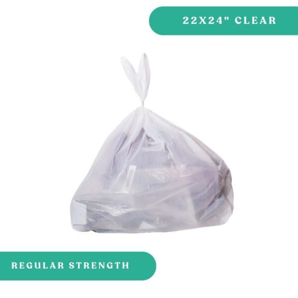 22x24" Clear Garbage Bags - Regular