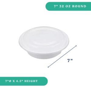 32oz Round Container + Lid (7")