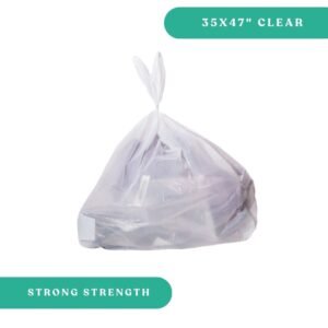 35x47" Clear Garbage Bags - Strong