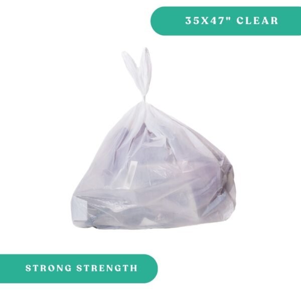 35x47" Clear Garbage Bags - Strong