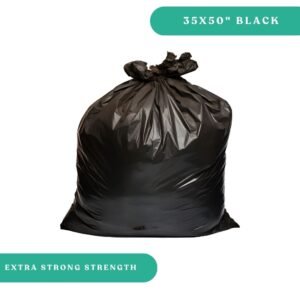 35x50" Black Garbage Bags - Strong