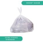 35x50" Clear Garbage Bags - Extra Strong