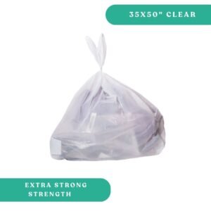 35x50" Clear Garbage Bags - Extra Strong