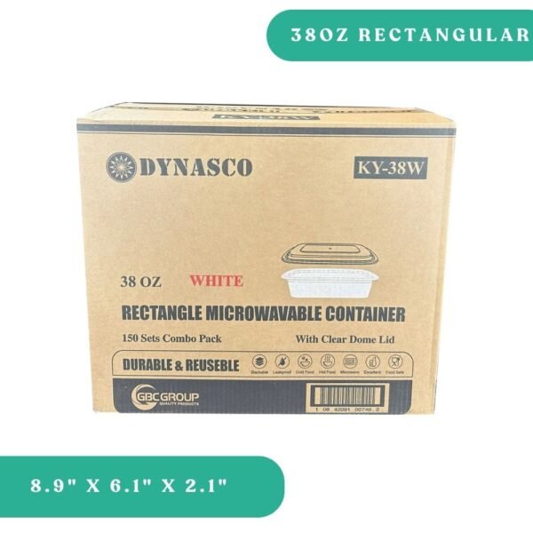 38oz Rectangular Container + Lid