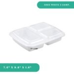 39oz 3-Compartment Rectangular Container + Lid