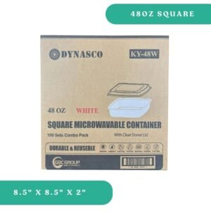 48oz Square Container + Lid (KY48W)