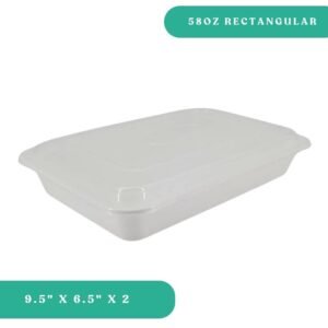 58oz Rectangular Plastic Container + Lid