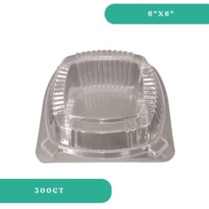 6x6" Clear PET Clamshells