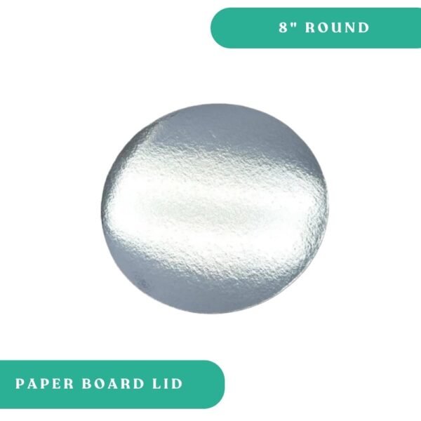 8" Aluminum Round Pan Flat Paper Lid