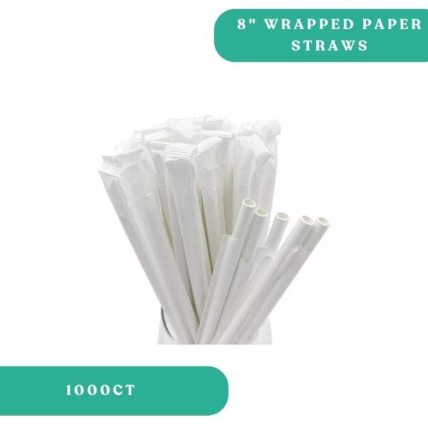 8 Inch Individually Wrapped Paper Straws