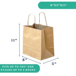 8x5x11" Kraft Twisted Handle Paper Bag
