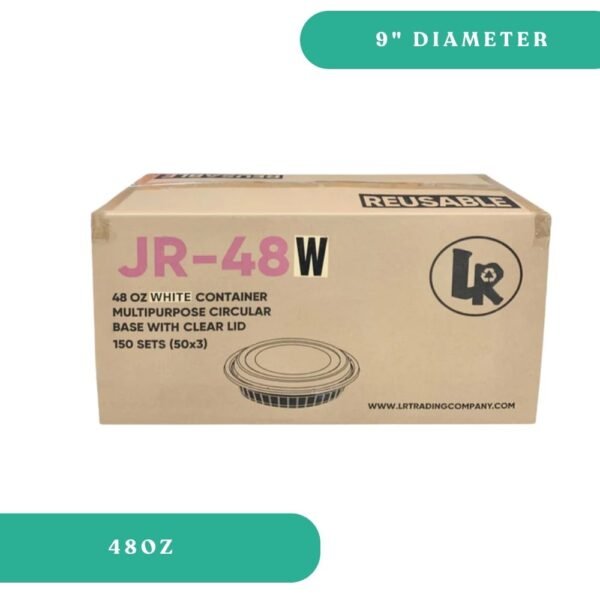 9 inch Dia. 48oz Round Plastic Container Combo Set