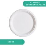 9" Round Sugarcane Plates