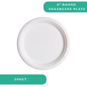 9" Round Sugarcane Plates
