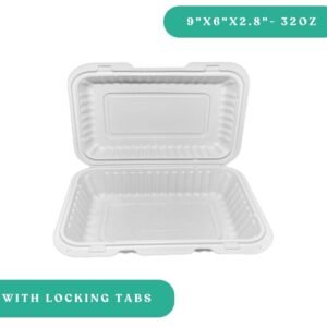9x6x2.8" PP Hinged Clamshell