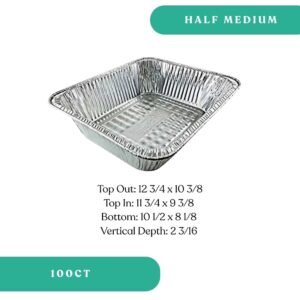 Aluminum Half Steam Pan - Medium