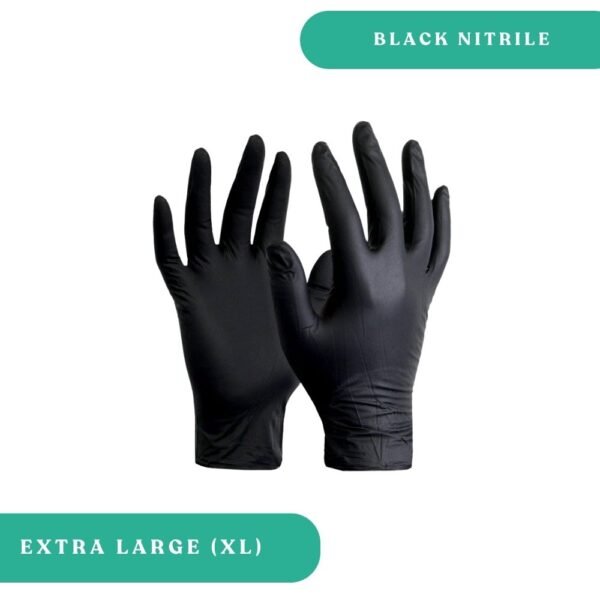 Extra Large Black Nitrile Gloves