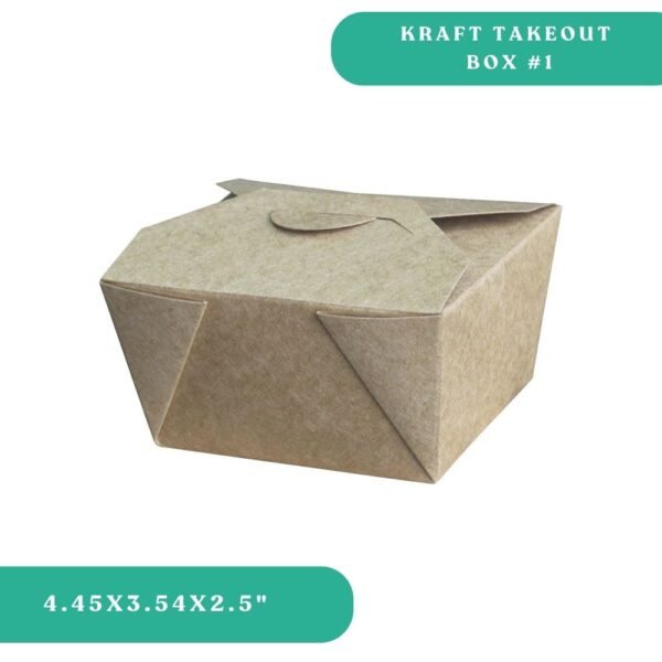 Kraft Paper Takeout Box #1 4.45x3.54x2.5"