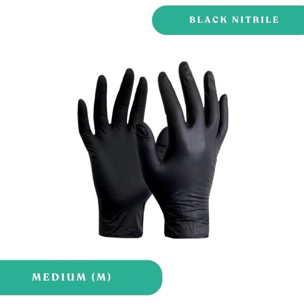 Medium Black Nitrile Gloves