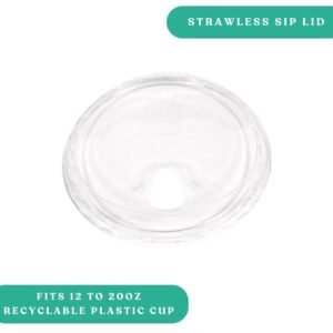 Strawless Sip Lid For 12 to 20oz Recyclable Plastic Cup