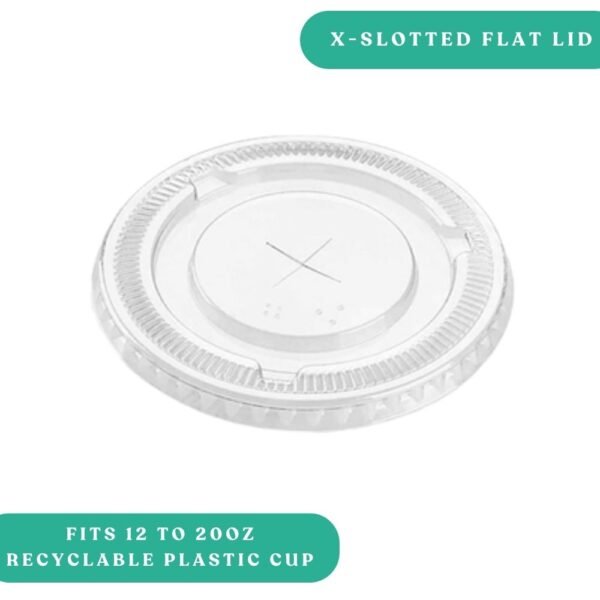 X-Slotted Lid for 12 to 20oz Recyclable Plastic Cup